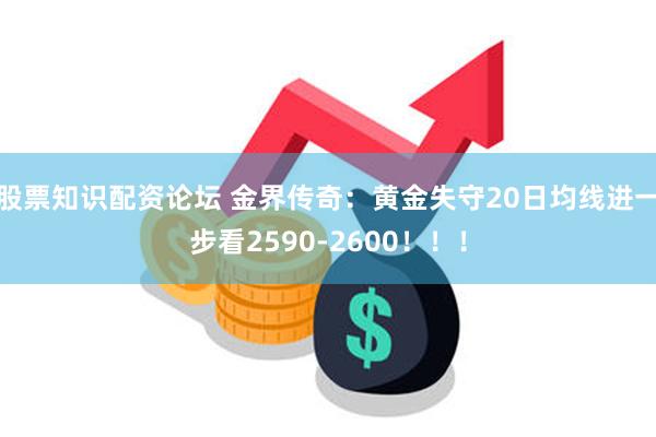 股票知识配资论坛 金界传奇：黄金失守20日均线进一步看2590-2600！！！